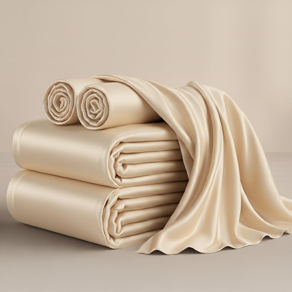 Ivory White 4-Piece Silk Bedding Set