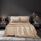 Taupe 6-Piece Silk Bedding Set