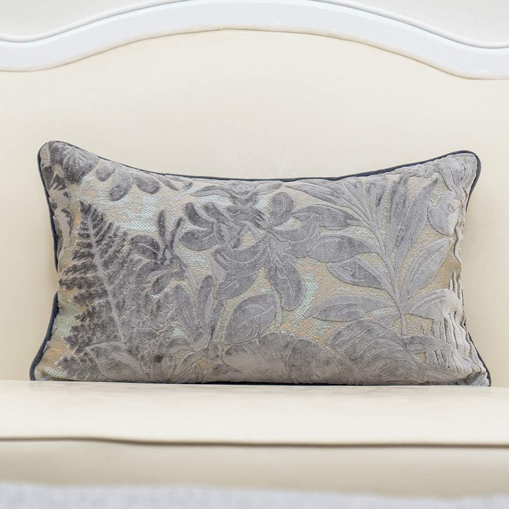 Maple Leaf Embroidered Silver-Gray Pillowcase
