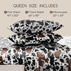 Cow Print 4-Piece Silk Bedding Set