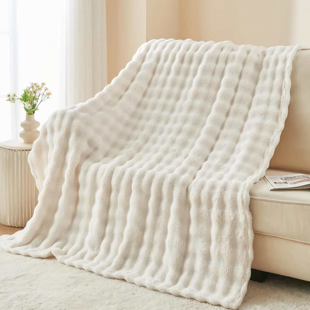 Flannel bubble texture blanket 50x60 inches, all-season blanket