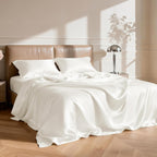 Ivory White 4-Piece Silk Bedding Set