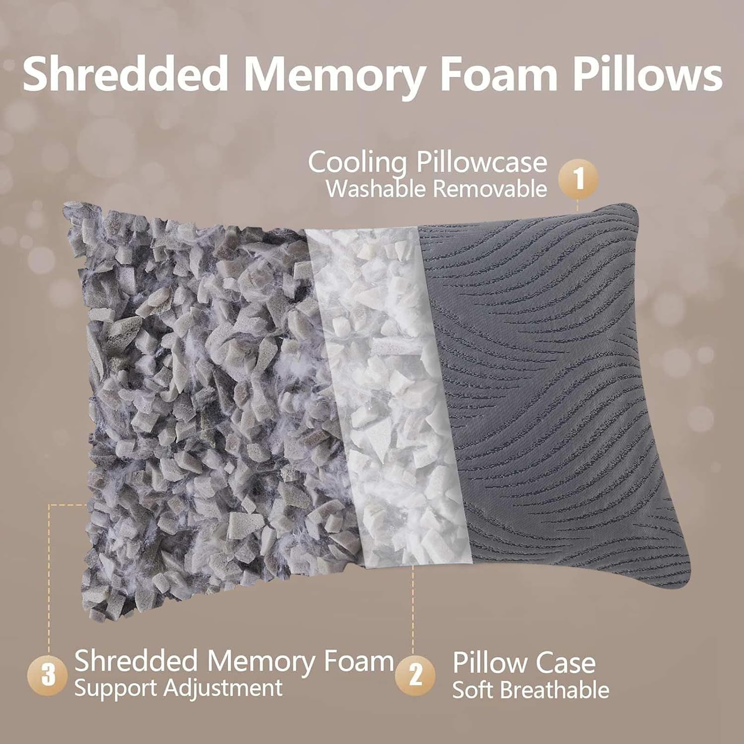 Large Cooling Memory Foam Pillow