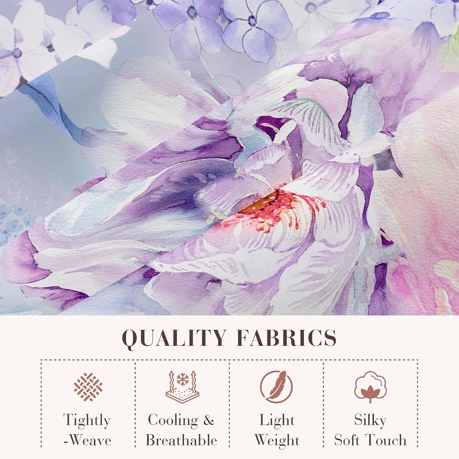 Oversized Floral Print 4-Piece Silk Bedding Set