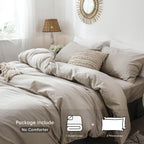 Flax Taupe Washed Cotton Duvet Cover