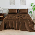 Brown Silk 4-Piece Bedding Set (Large Size)