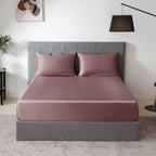 Purple Silk Fitted Sheet 3-Piece Set