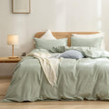 Sage Green Washed Duvet Cover