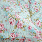 Blue Rose Quilted Cotton Pillowcase