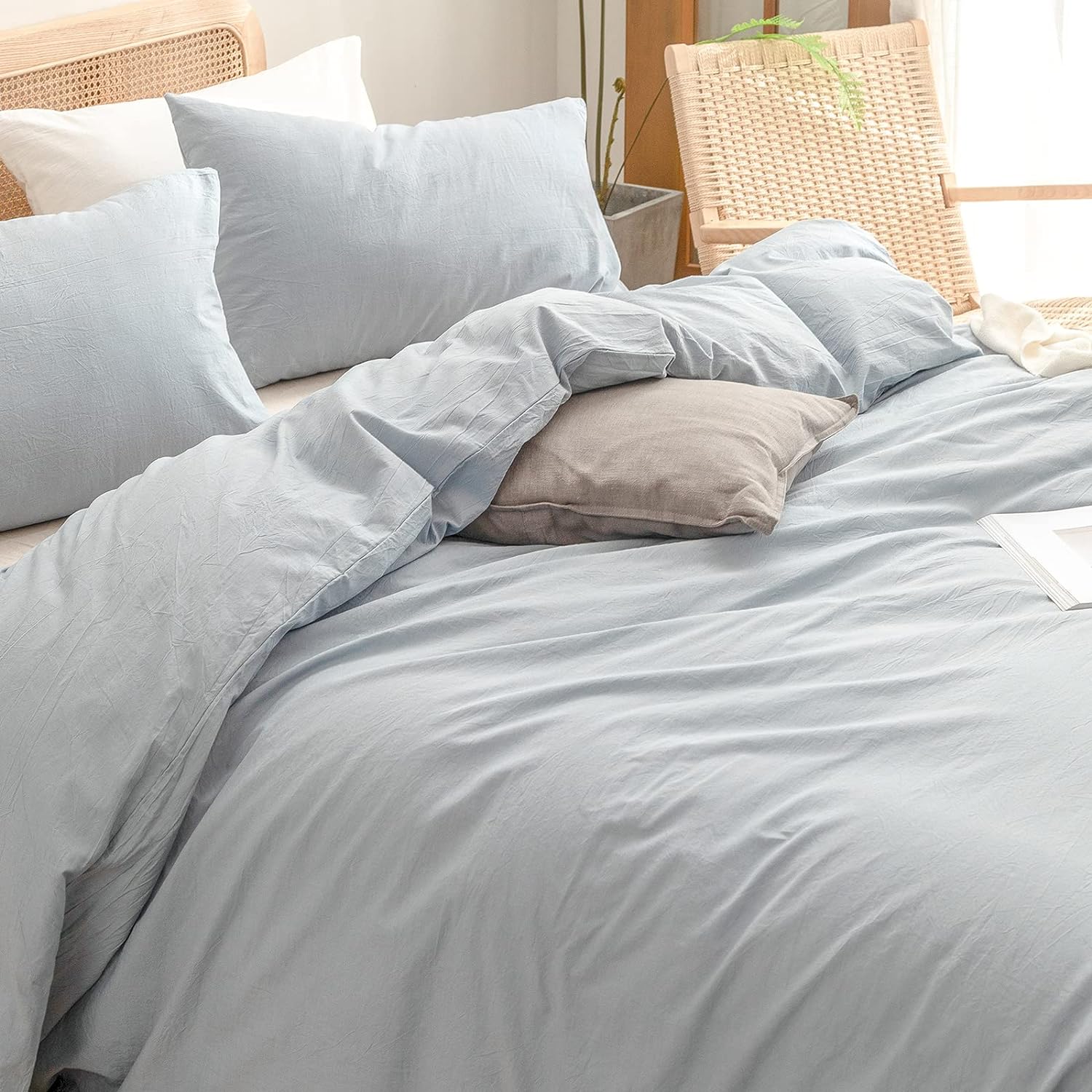 Cornflower Blue Washed Duvet Cover