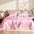 Silky Pink 4-Piece Silk Bedding Set