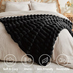 Striped faux fur blanket 50x60 inches Thickened Decorative Blankets