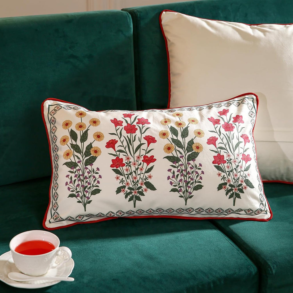 Vintage Floral Velvet Pillowcase