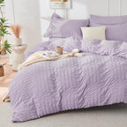 Lavender Seersucker Duvet Cover