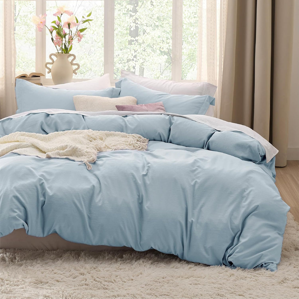 Sky Blue Pre-Washed Duvet Cover