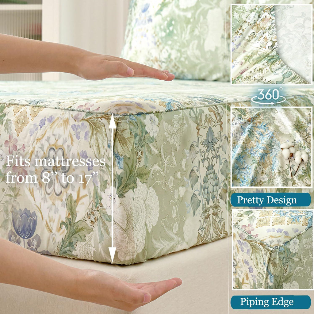 Sage Green 4-Piece Silk Bedding Set