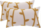 Wheat Ear Embroidered Yellow Pillowcase