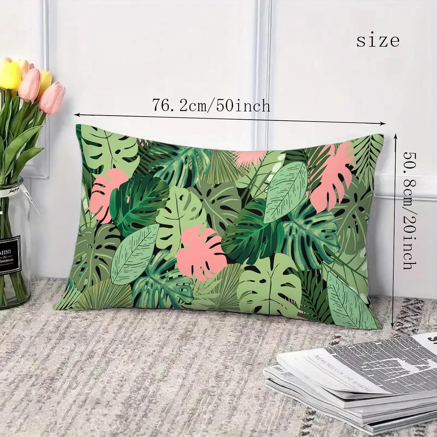 Monstera Leaf Print Pillowcase