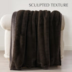 Thickened Carved Faux Rabbit Fur Blanket 60x80 Luxurious Warm Blanket