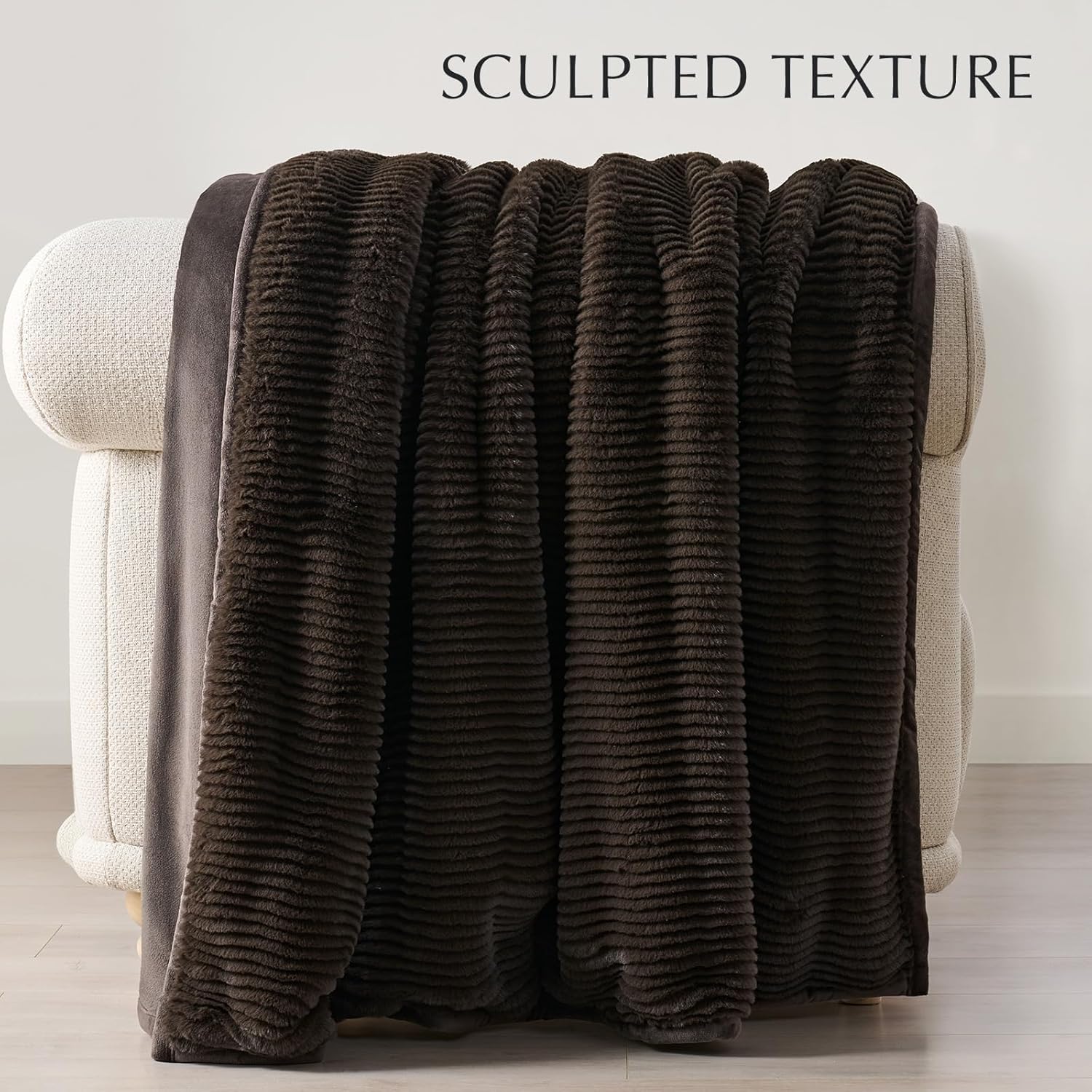 Thickened Carved Faux Rabbit Fur Blanket 60x80 Luxurious Warm Blanket