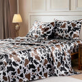 Cow Print 4-Piece Silk Bedding Set