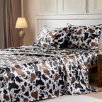 Cow Print 4-Piece Silk Bedding Set