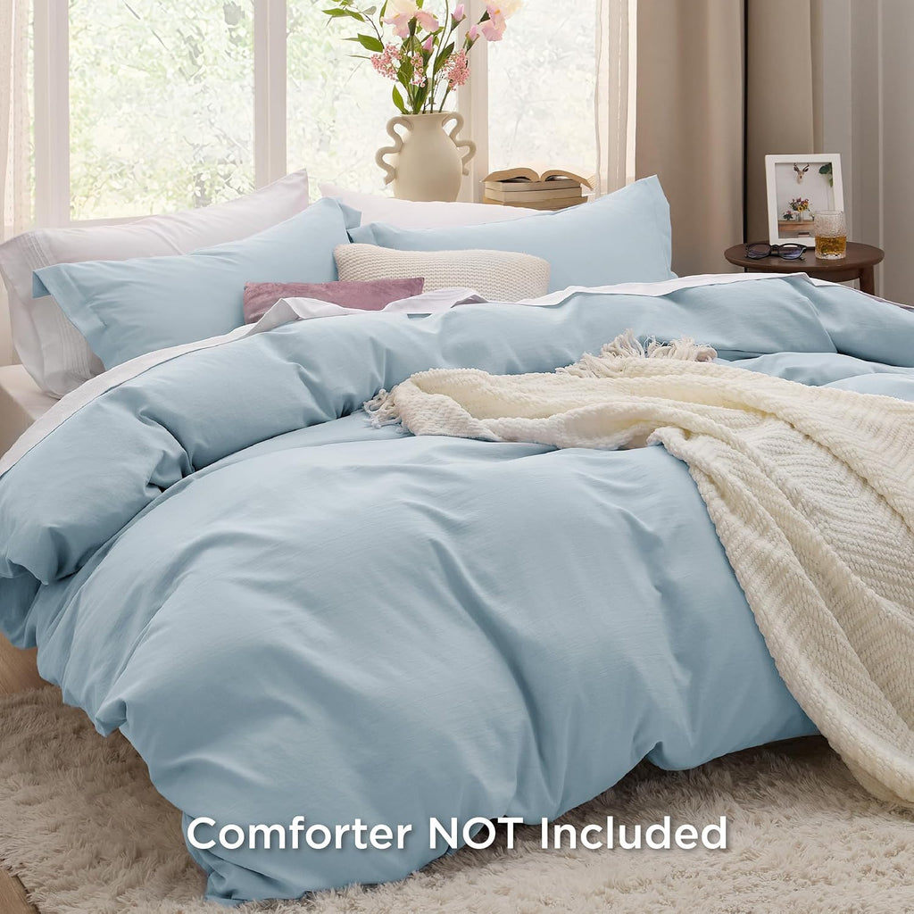 Sky Blue Pre-Washed Duvet Cover