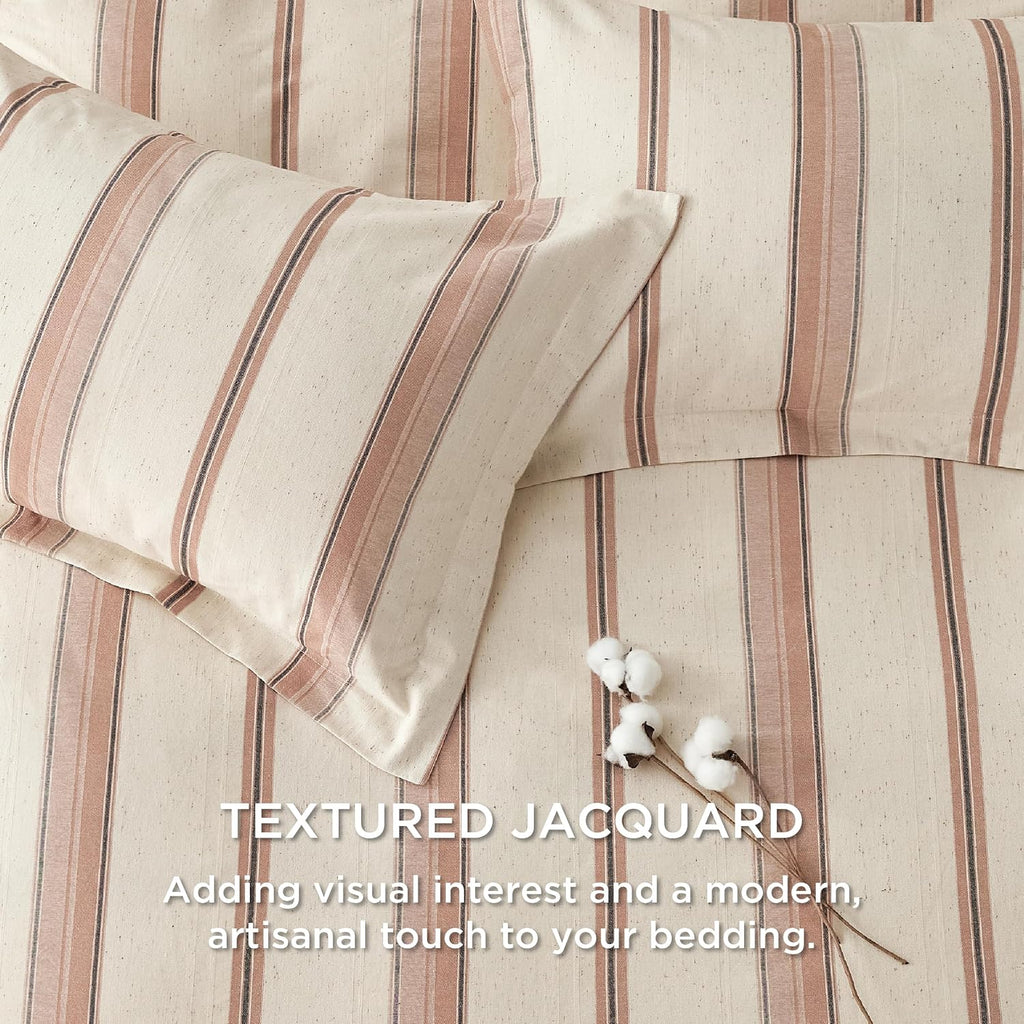 Pink Cotton Waffle-Weave Duvet Cover
