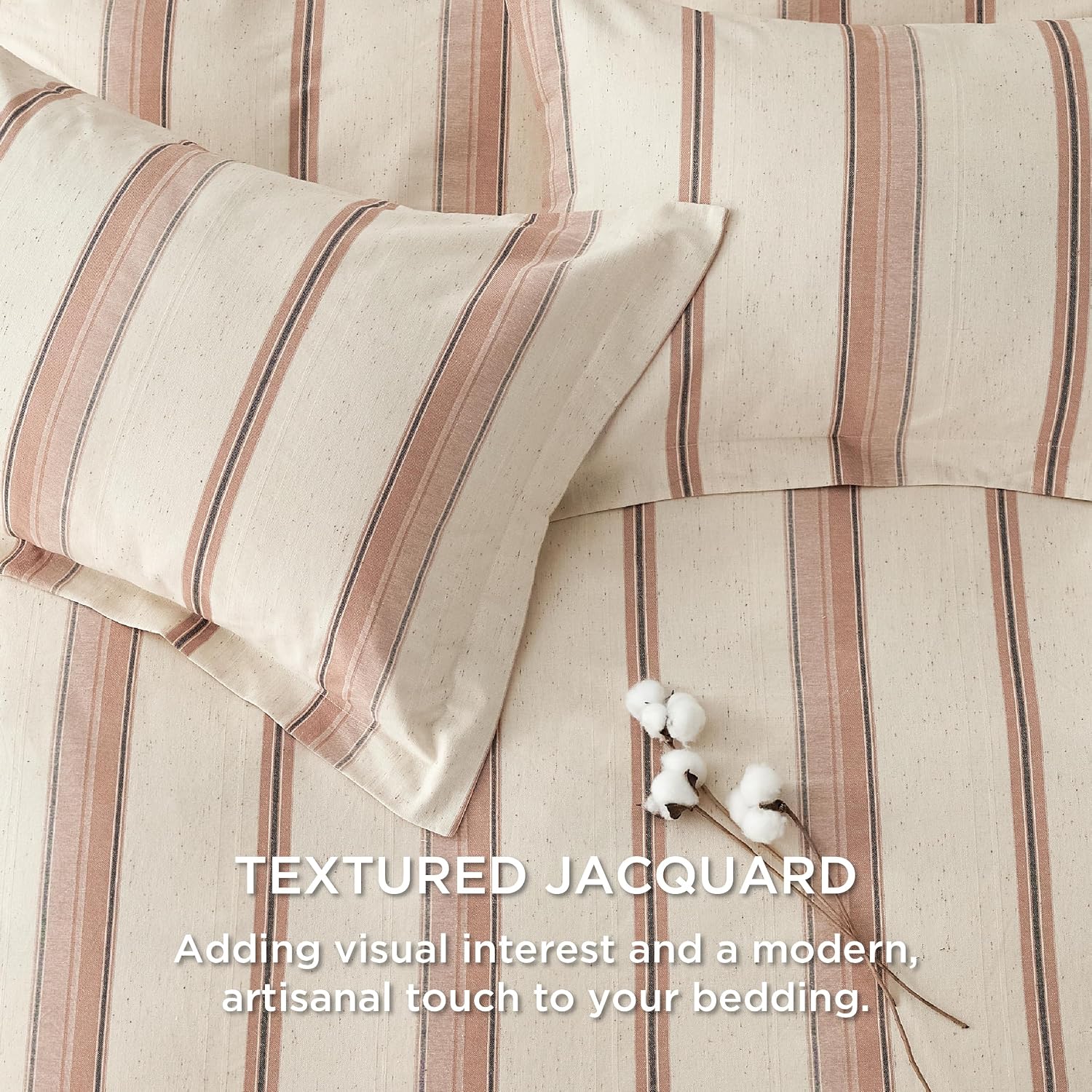 Pink Cotton Waffle-Weave Duvet Cover