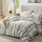 Ivory Cotton Waffle-Weave Duvet Cover