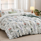 White Floral Reversible Duvet Cover