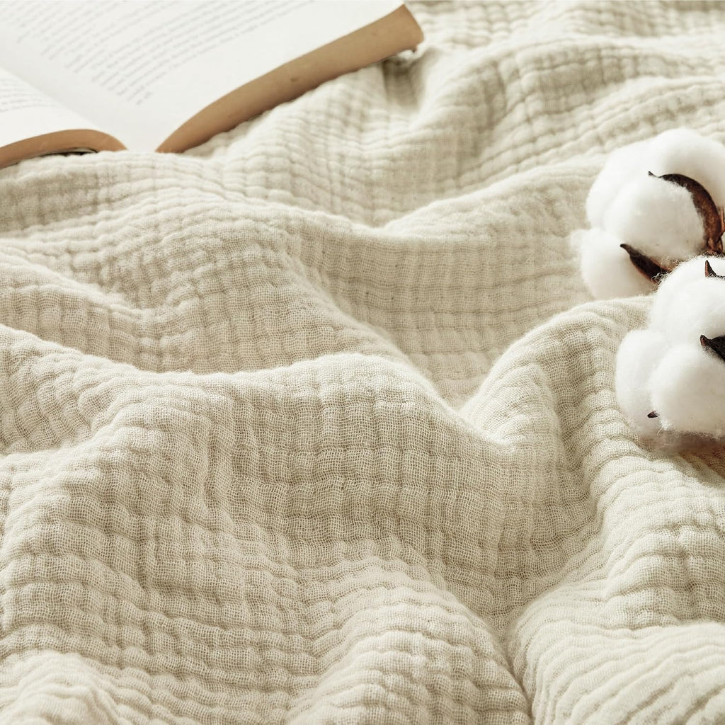 Pure cotton gauze blanket 50x70 inches, breathable and lightweight casual blanket