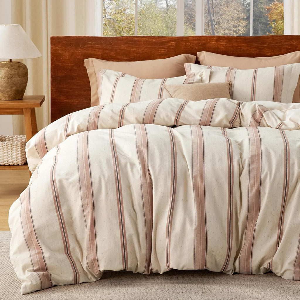 Pink Cotton Waffle-Weave Duvet Cover