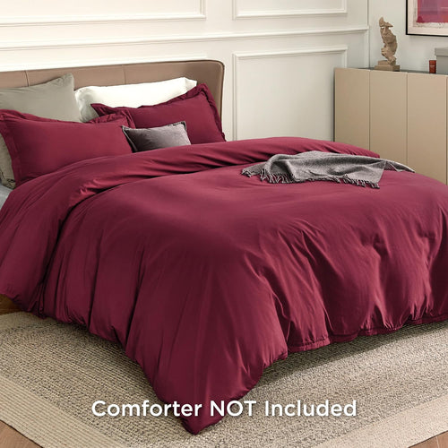 Burgundy Brushed Velvet Duvet Cover (Large)