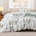 White Floral Reversible Duvet Cover